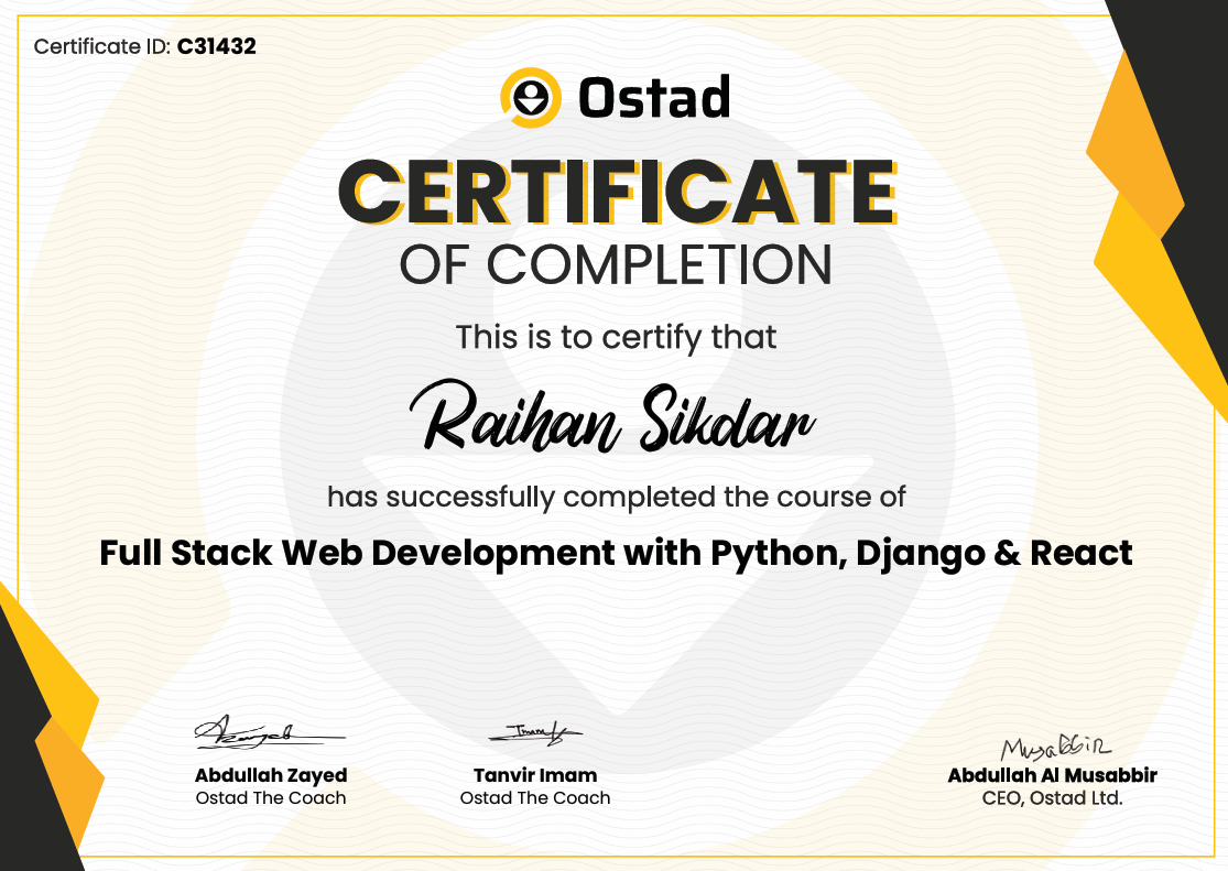 Django certificate